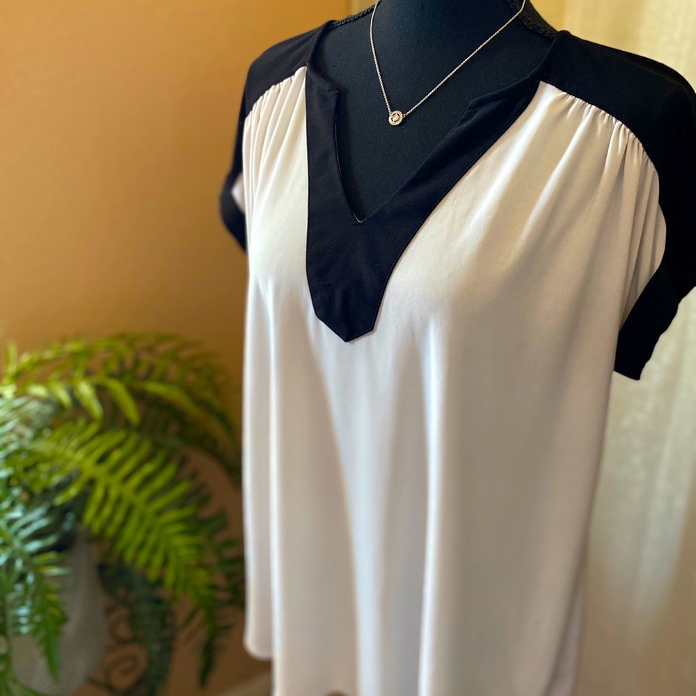 Ivory & Black Blouse
